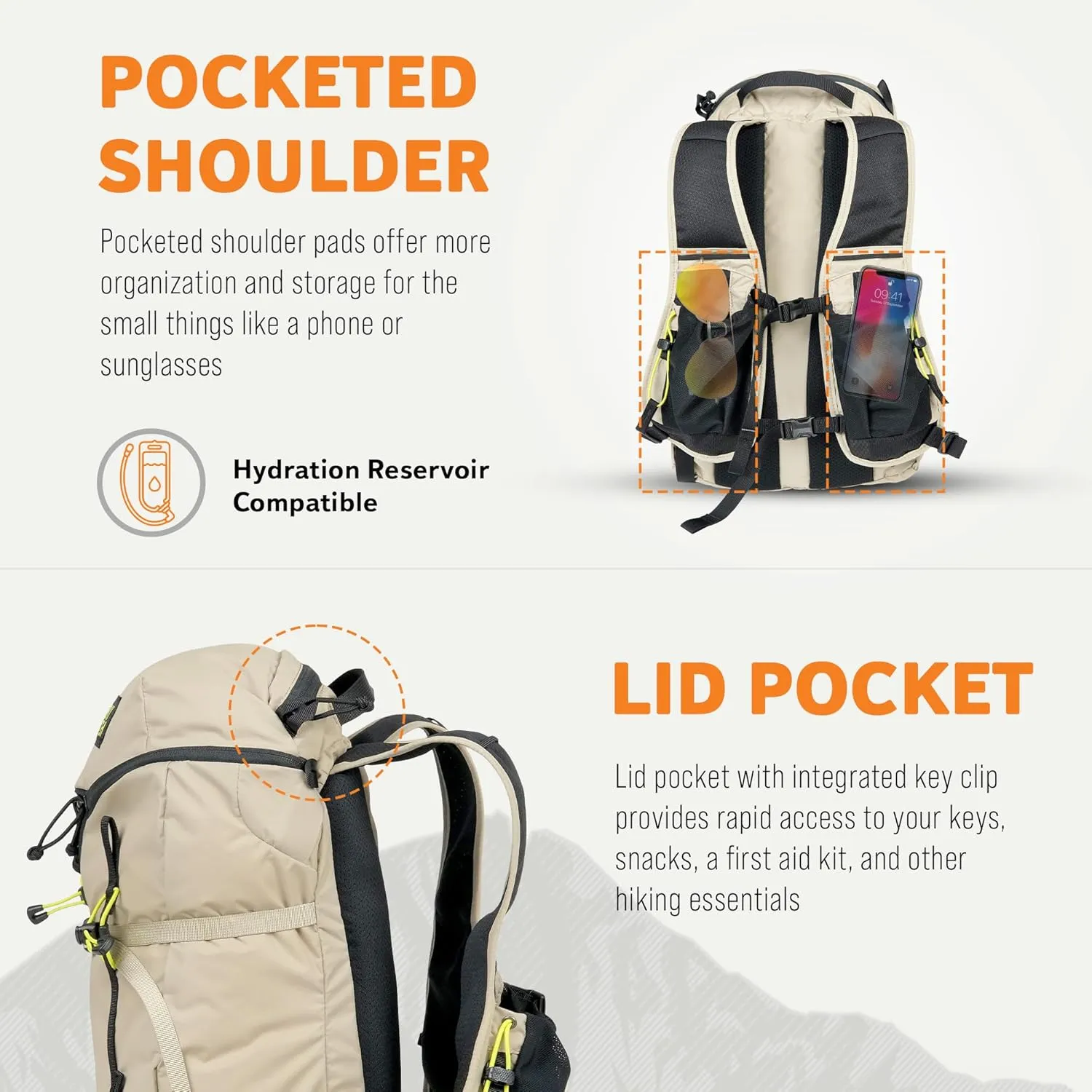 Mystery Ranch Gallagator 20 Daypack - Travel Bag to Hiking Backpack, Hummus Dobby, L/XL