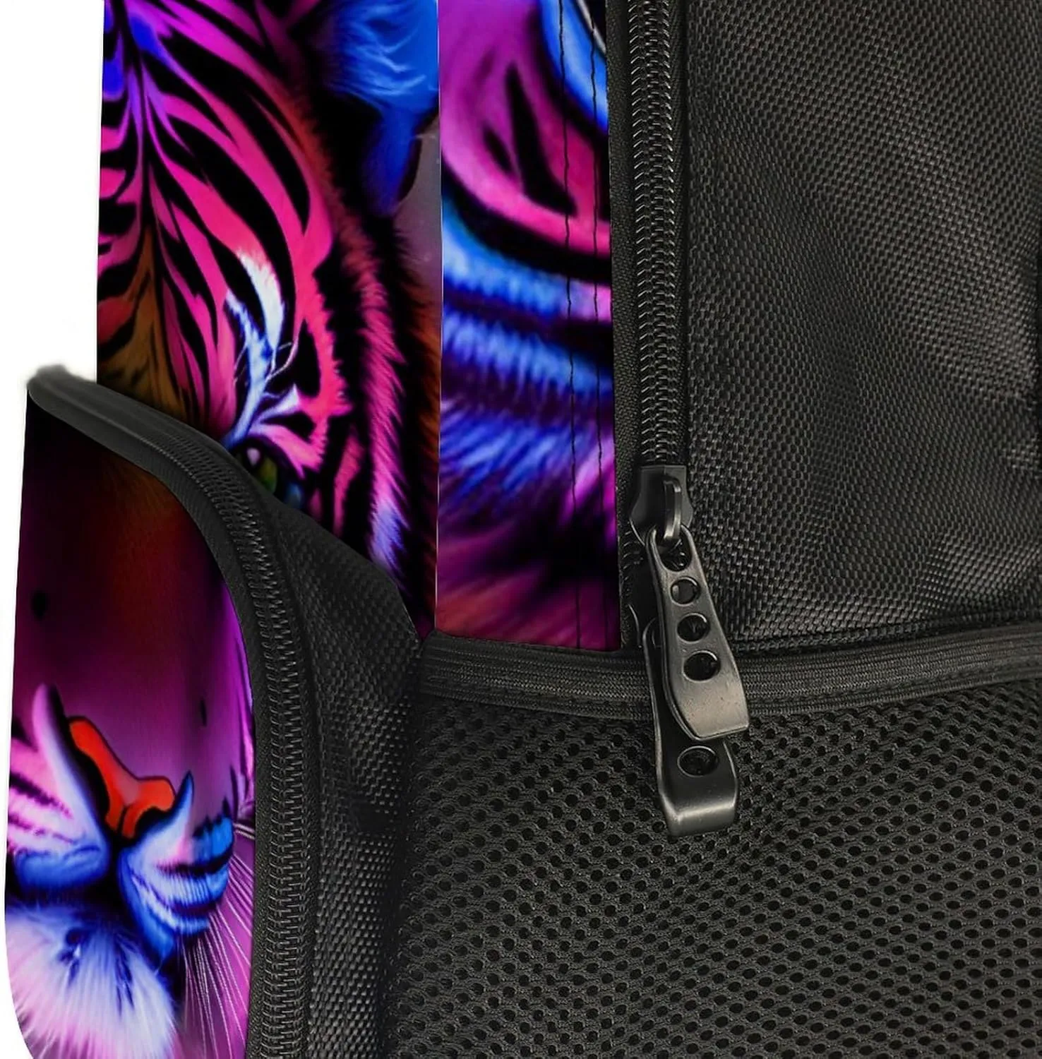 Mystic Fantasy Galaxy Sky Fantasy Tiger Wild Animals Boho Style Rucksack Polyester Anti-Theft Multipurpose Bookbag Big Capacity Travel and Sport Backpack Rucksack With Side Pockets