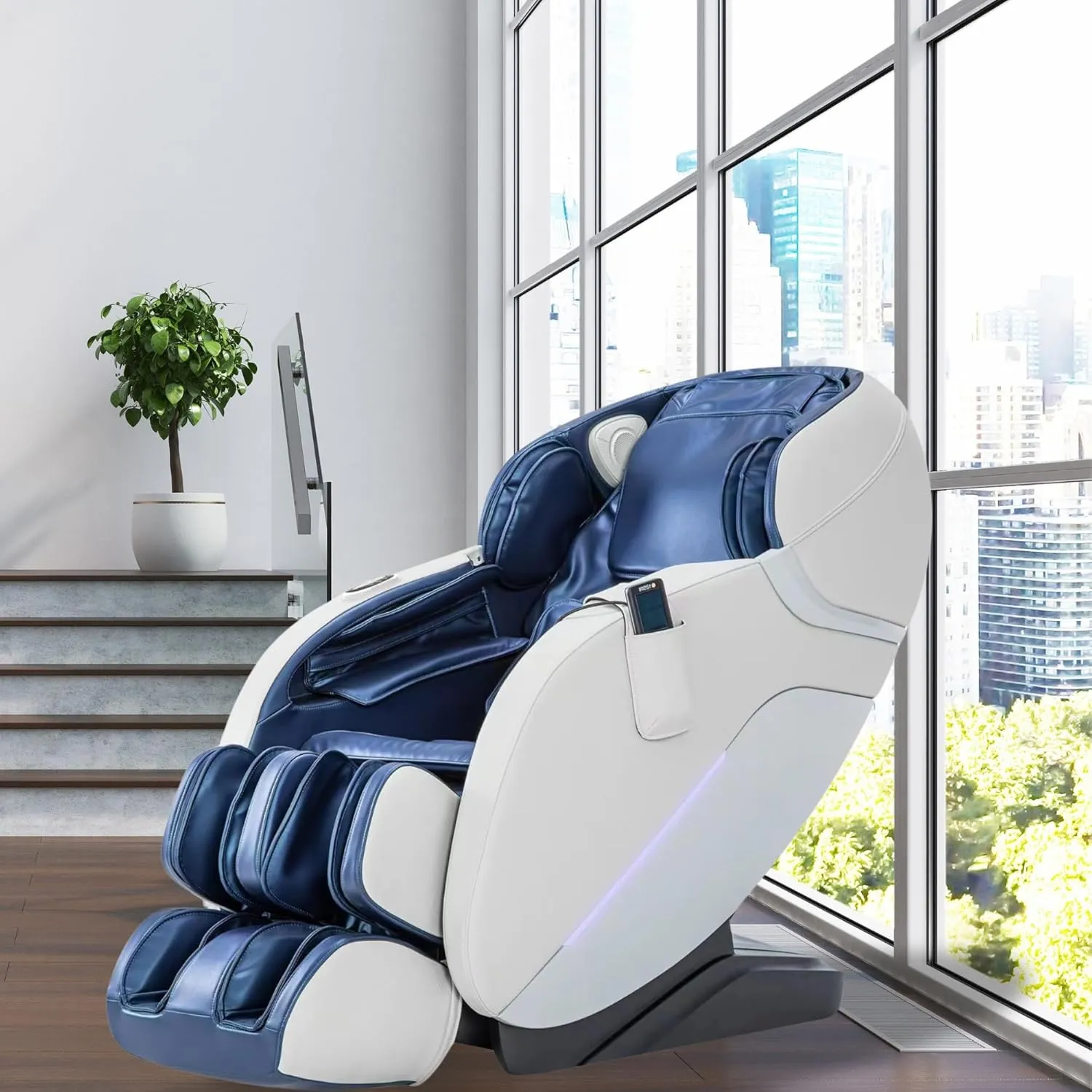 MYTHIA 2025 A303 Massage Chair iRest System, Full Body with Heat, Zero Gravity, SL Track Shiatsu Recliner with Automatic Body Scan, Footrest Calfrest Exntension (Blue)