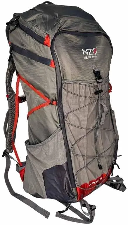 NEAR ZERO Dean Ultralight Organizational Hiking Backpack for Backpacking Adventures | 55L Camping Essentials Bag | Adjustable Torso | Ultralight 3.8 lbs Trekking Bag