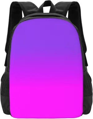 Neon Purple And Hot Pink Ombre Shade Color Fade Lightweight Packable Backpack Travel Casual Hiking Daypack Foldable Backpack For Men Women