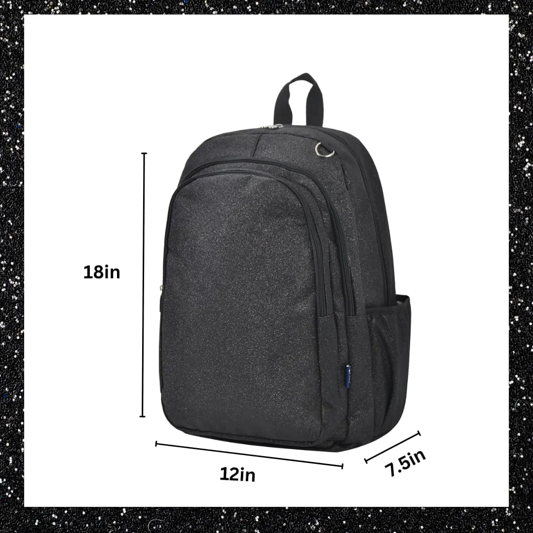 NGIL Glitter Performance Large Canvas Sports Backpack, Dance Backpack, Gymnastics, Cheerleader Essential Backpacks (Glitter-Black)
