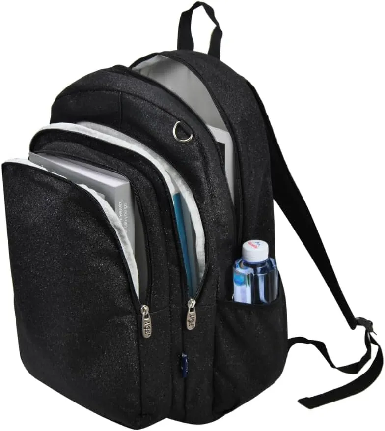NGIL Glitter Performance Large Canvas Sports Backpack, Dance Backpack, Gymnastics, Cheerleader Essential Backpacks (Glitter-Black)