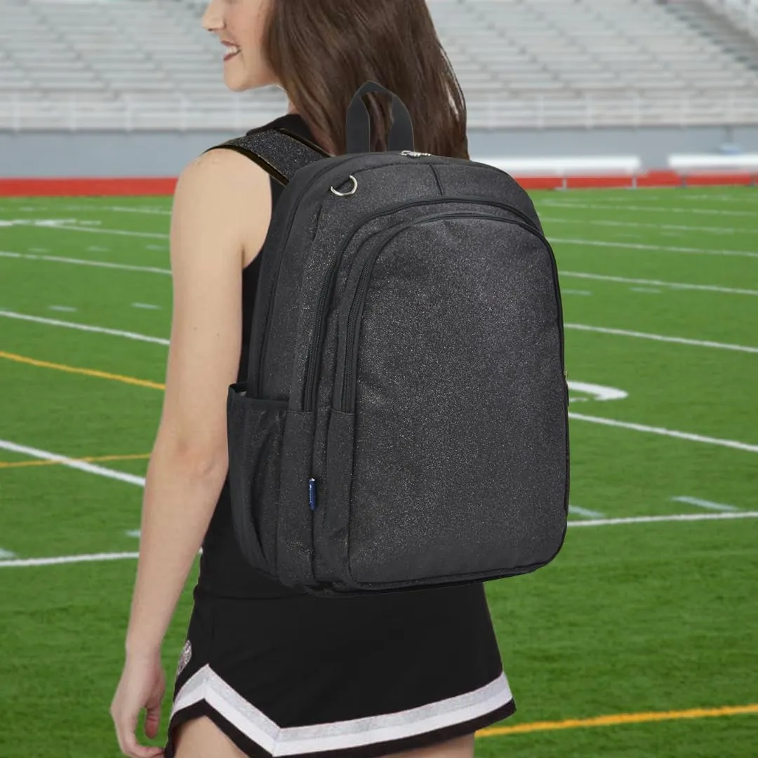 NGIL Glitter Performance Large Canvas Sports Backpack, Dance Backpack, Gymnastics, Cheerleader Essential Backpacks (Glitter-Black)