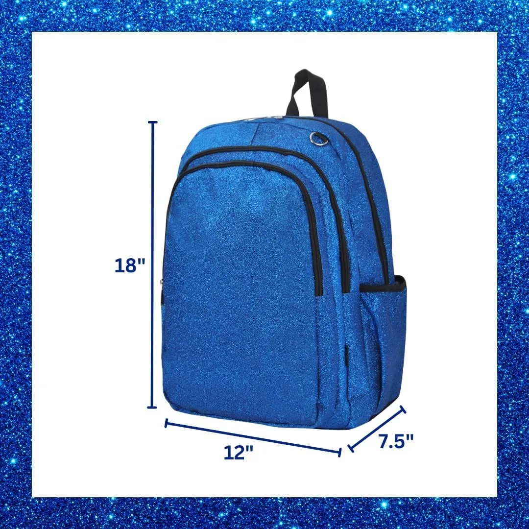 NGIL Glitter Performance Large Canvas Sports Backpack, Dance Backpack, Gymnastics, Cheerleader Essential Backpacks (Glitter-Royal)