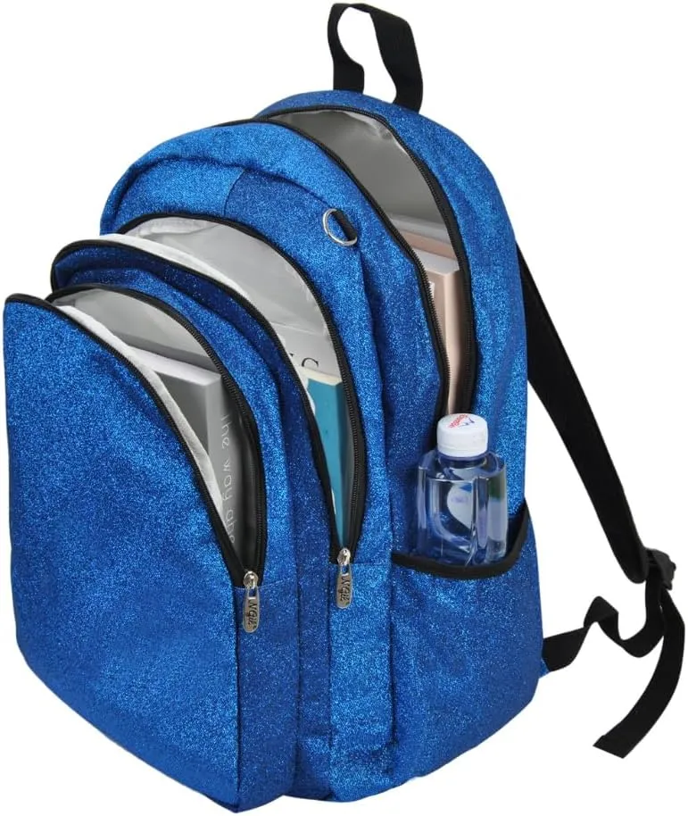 NGIL Glitter Performance Large Canvas Sports Backpack, Dance Backpack, Gymnastics, Cheerleader Essential Backpacks (Glitter-Royal)