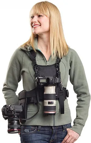Nicama NC-Vest Dual Camera Carrier Chest Harness，Double Shoulder Camera Strap for Canon 6D 5D2 5D3 Nikon D800 D810 Sony A7S A7R A7S2 Sigma Olympus DSLR Hiking Climbing Wedding Travel