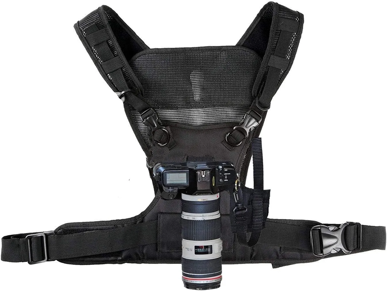 Nicama S-VEST Pro Dual shoulder Camera Harness for 1 Camera, Carrying Chest Vest for Canon 6D 5D2 5D3 Nikon D800 Sony A7S A7R Panasonic Olympus DSLR Cameras Climbing Wedding Travel Hiking, for ZOOM H6