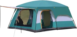 NIEH Camping Tent 4 Person Full Blackout Teepee Tent Indian Shelter Outdoor Camping Tent Easy Setup Pyramid Tent 4-Season Family Tent