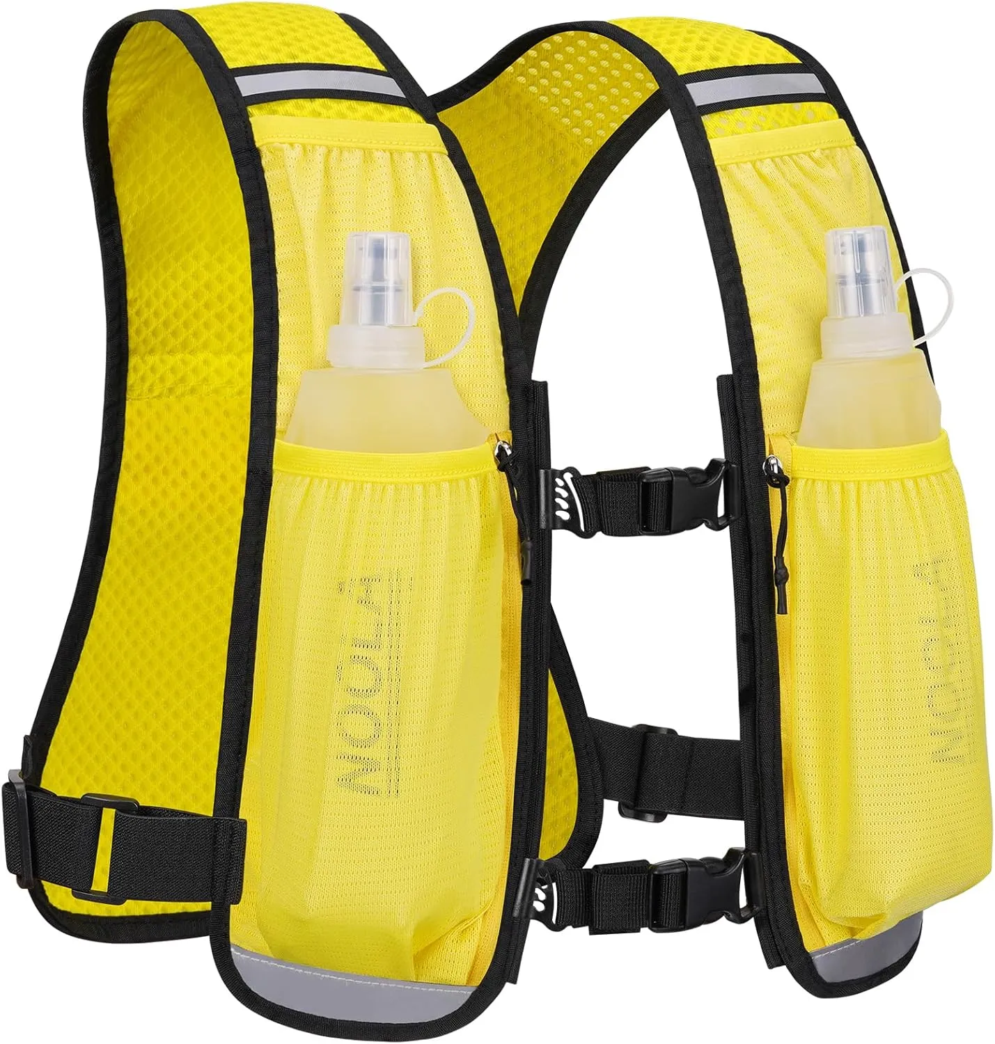 NOOLA Running Vest with Dual 500ml Soft Flask, Lightweight Hydration Vest for Women Men, Water Backpack with Adjustable Strap
