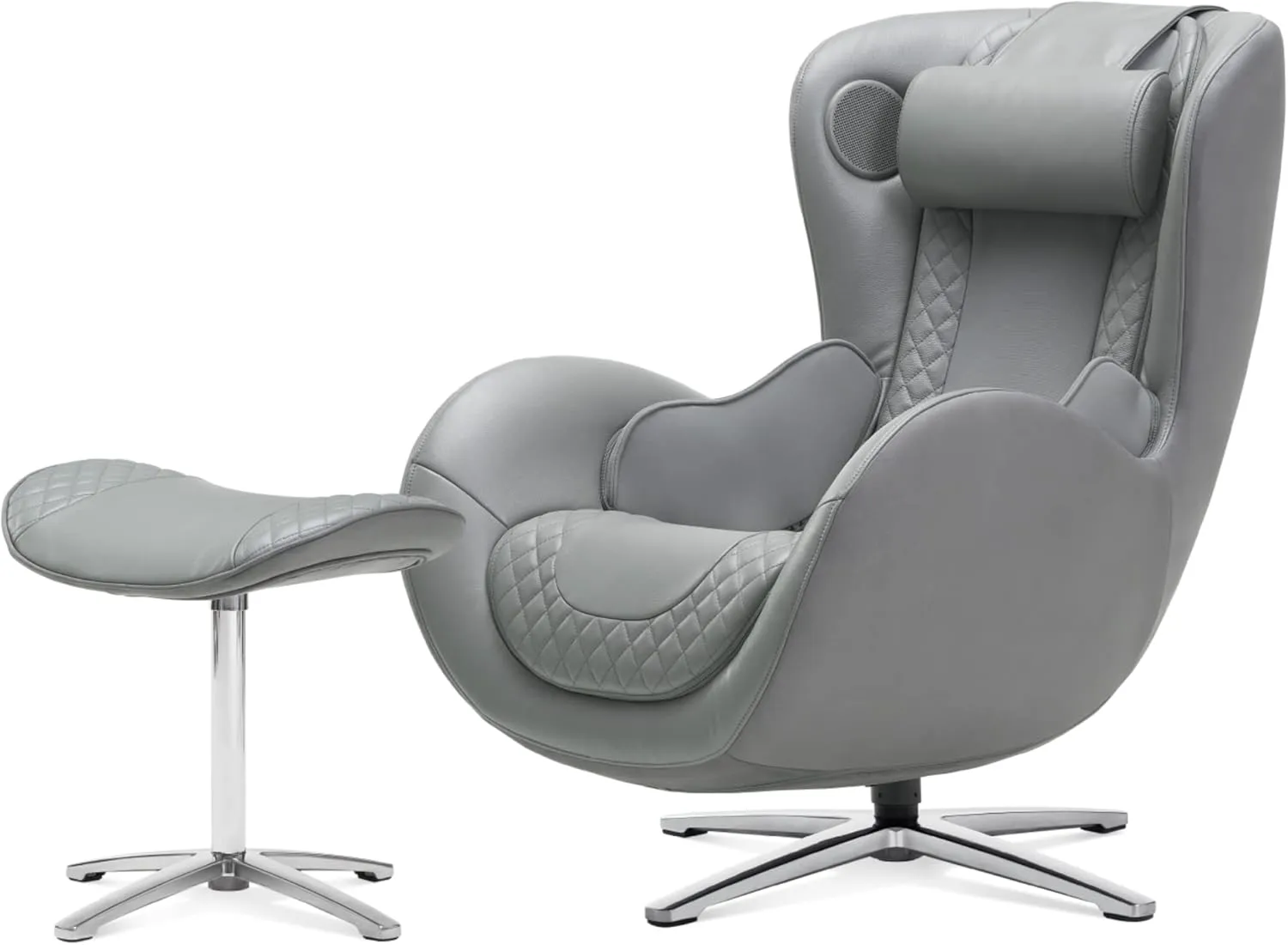 Nouhaus Heated Classic Massage Chair with Ottoman – Full Body & Spot Shiatsu Massager, Recliner with Bluetooth Speaker & in-Chair Charger – Portable & Ergonomic Design