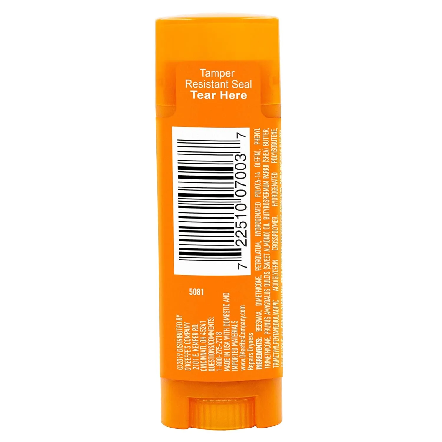 O'Keeffe's Unscented Lip Repair Lip Balm for Dry, Cracked Lips, Stick, (Pack of 8)