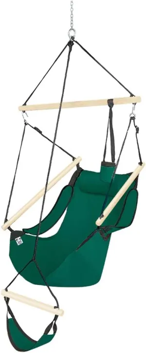 ONCLOUD Upgraded Unique Hammock Hanging Sky Chair, Air Deluxe Swing Seat with Rope (Green)