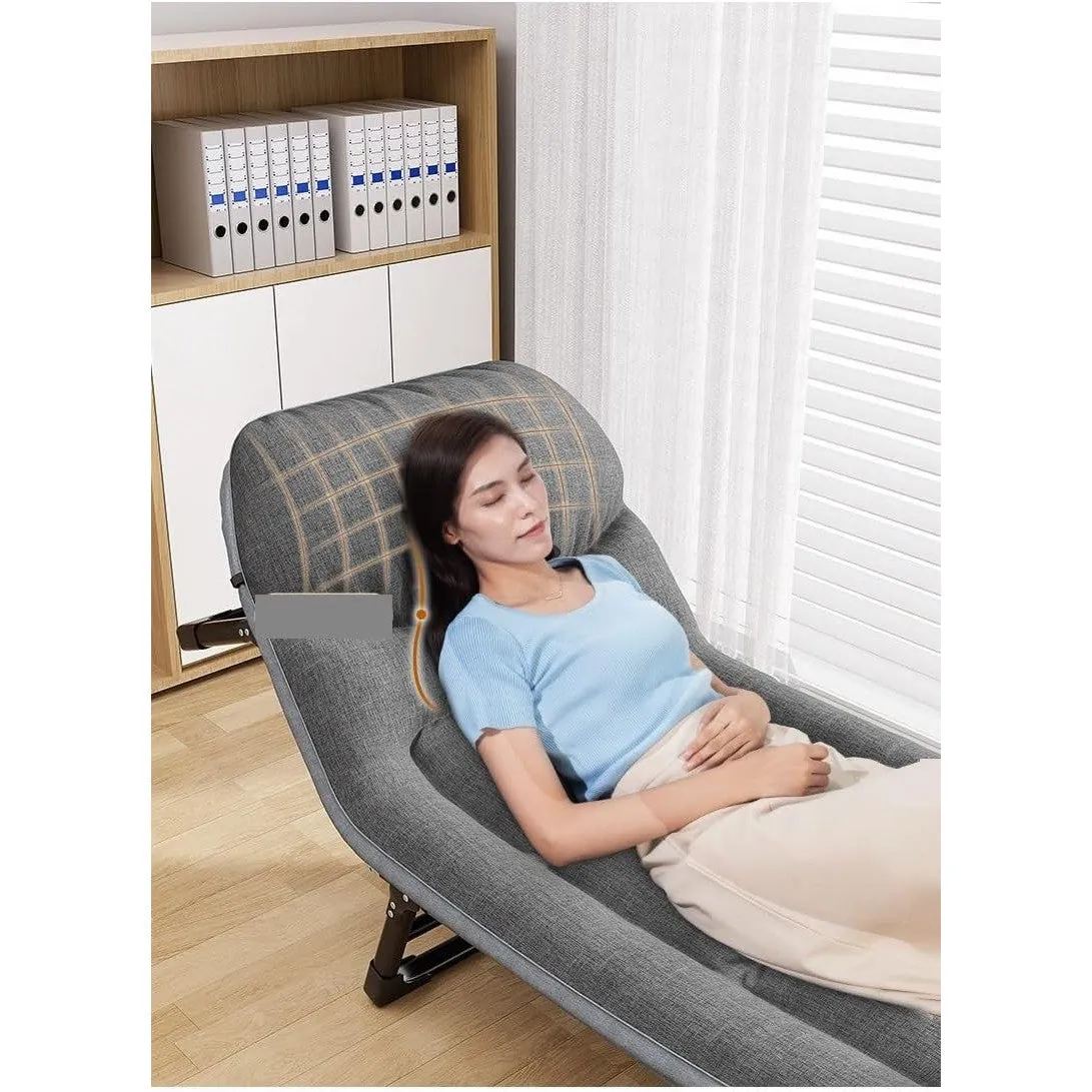 Organized Home Outdoor Stable Eight-Legged Folding Portable Leisure Recliner with Mattress Office Single Recliner Office Workers Nap Artifact Portable American Bed (60cm X 180cm)