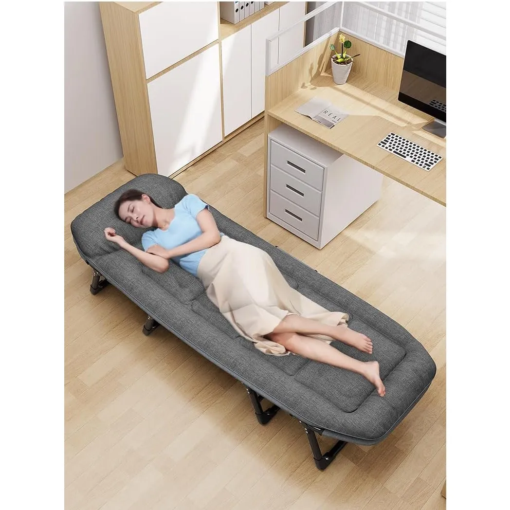 Organized Home Outdoor Stable Eight-Legged Folding Portable Leisure Recliner with Mattress Office Single Recliner Office Workers Nap Artifact Portable American Bed (60cm X 180cm)