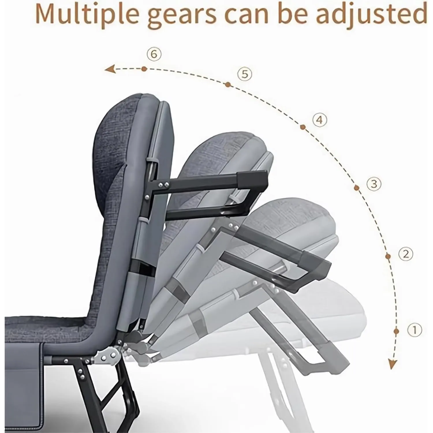 Organized Home Outdoor Stable Eight-Legged Folding Portable Leisure Recliner with Mattress Office Single Recliner Office Workers Nap Artifact Portable American Bed (60cm X 180cm)