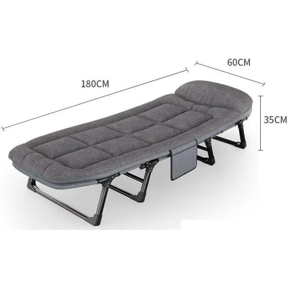 Organized Home Outdoor Stable Eight-Legged Folding Portable Leisure Recliner with Mattress Office Single Recliner Office Workers Nap Artifact Portable American Bed (60cm X 180cm)