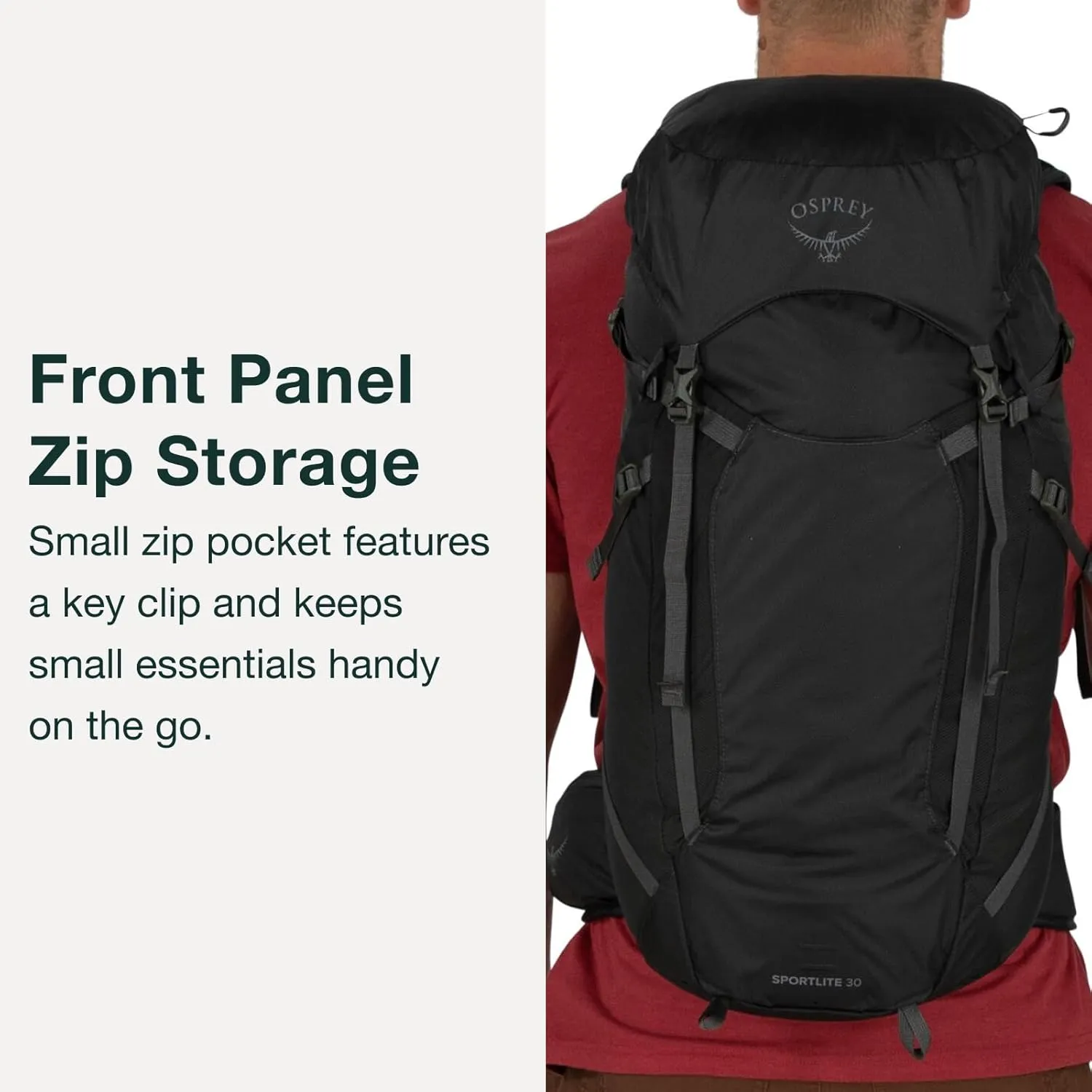 Osprey Sportlite 30L Unisex Lightweight Hiking Backpack, Tungsten/Grey Wolf, M/L
