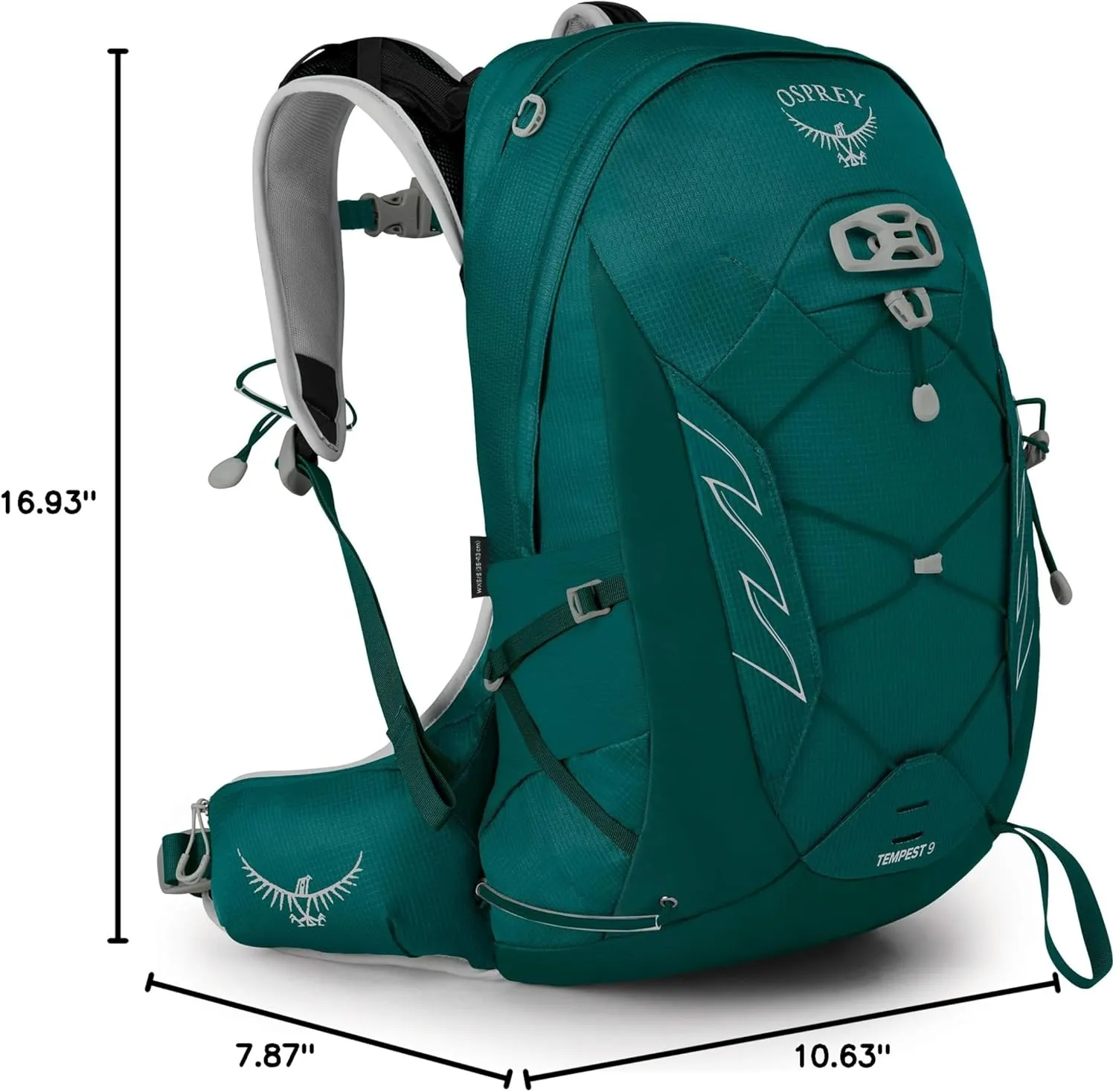 Osprey Tempest 9L Women's Hiking Backpack with Hipbelt, Jasper Green, WXS/S