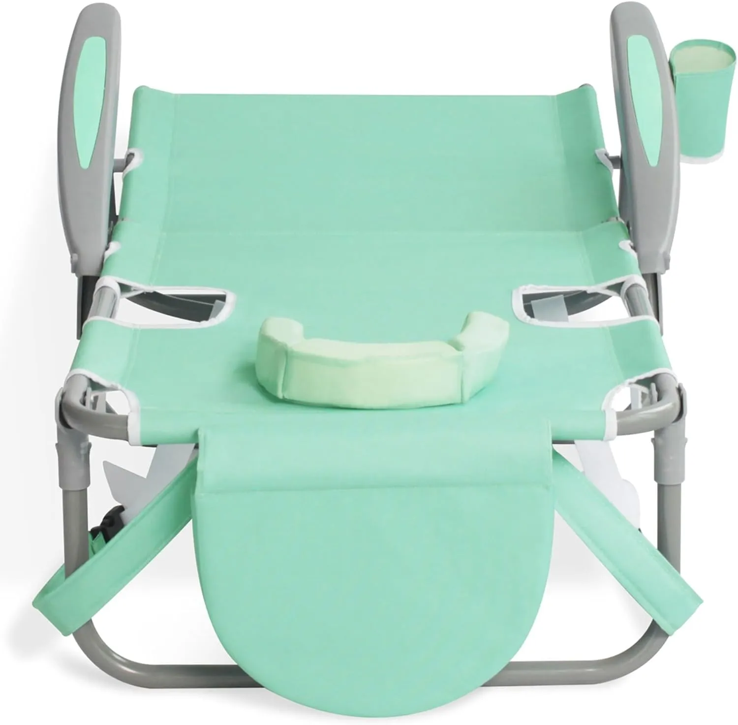 Ostrich Lightweight Portable Outdoor On Your Back Folding Chair for Relaxing with 5 Seat Adjustment Backpack Straps and Cup Holder, Teal (2 Pack)