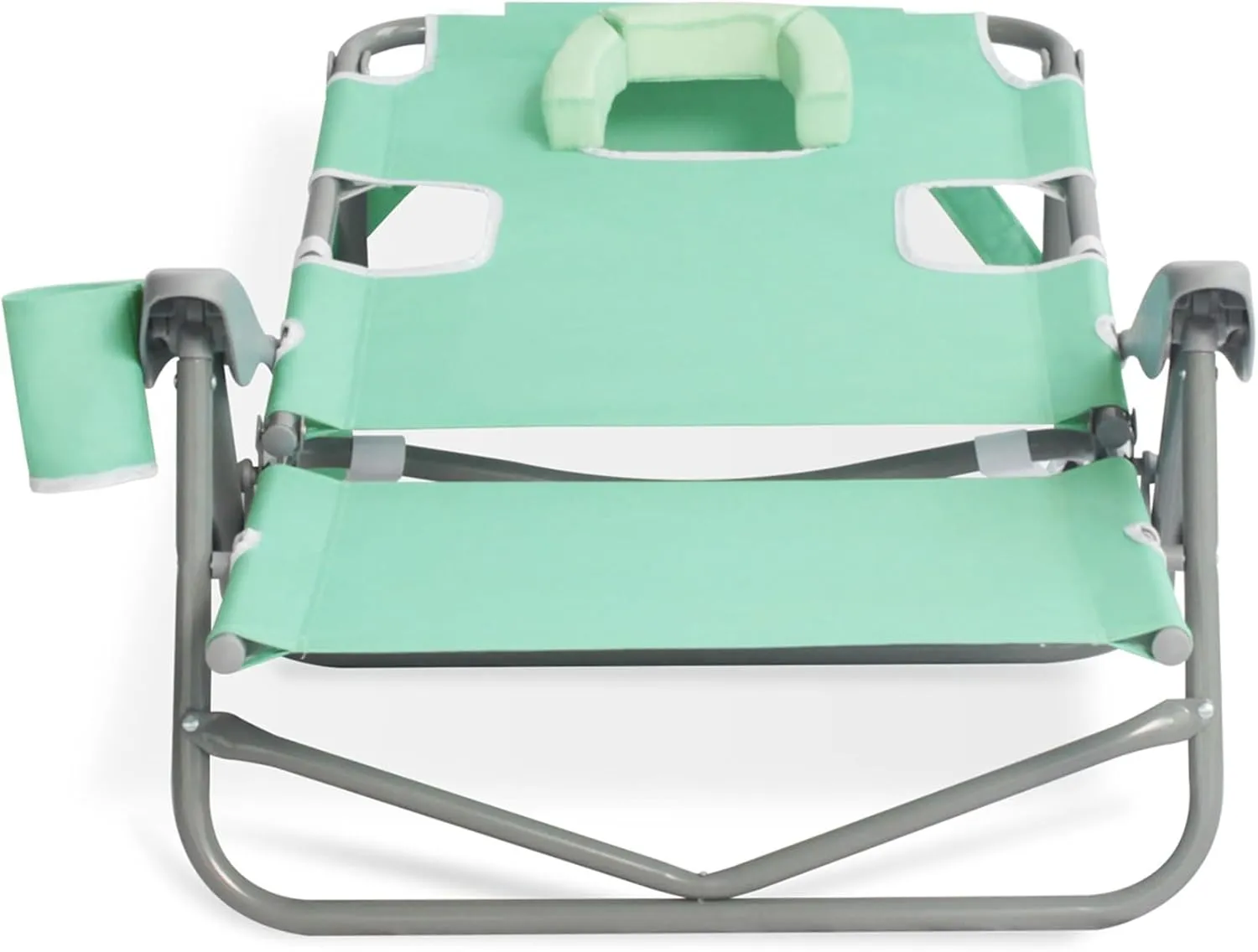 Ostrich Lightweight Portable Outdoor On Your Back Folding Chair for Relaxing with 5 Seat Adjustment Backpack Straps and Cup Holder, Teal (2 Pack)