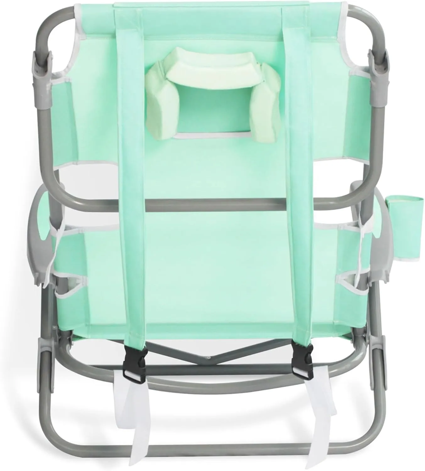 Ostrich Lightweight Portable Outdoor On Your Back Folding Chair for Relaxing with 5 Seat Adjustment Backpack Straps and Cup Holder, Teal (2 Pack)