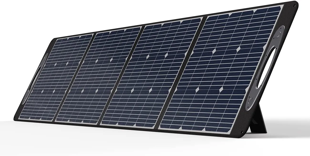 OUKITEL 200W Portable Solar Panel for Power Station, Foldable Solar Panel w/ 4 Kickstands, IP65 Waterproof Solar Panel w/MC-4 Output for Outdoor RV Camper