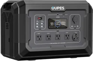 OUPES Mega 2 Portable Power Station 2500W (5400W Peak), 10.24kWh Expandable LiFePO4 Battery Generator with 2100W Solar Charging & 1600W AC Charging for Home Backup, Power Outages, RVs, Off-grid Power