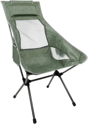 Outdoor Camp Chairs, Outdoor High Back Camping Chair Portable Folding Seat with Mesh Backrest Camping Fishing Stool with Quilted Pillow Lawn Chairs Adults(Green)