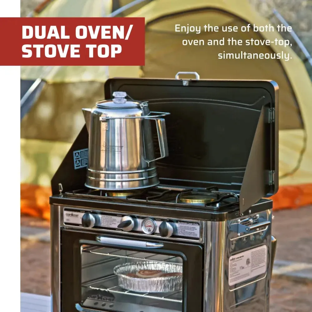 Outdoor Camping Portable Oven With Handle Kitchen Kitchenware Gas Barbecue Stove Non Stick Enamel Cooking Easy To Use