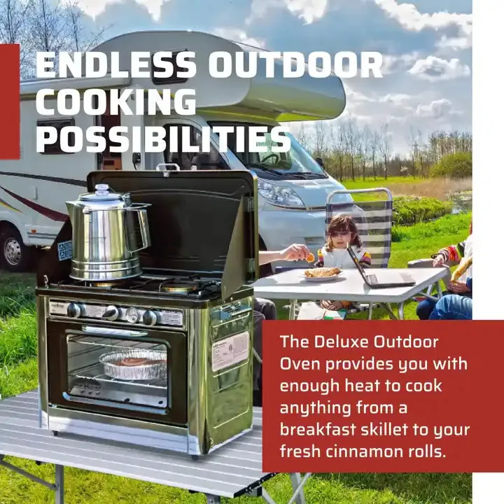 Outdoor Camping Portable Oven With Handle Kitchen Kitchenware Gas Barbecue Stove Non Stick Enamel Cooking Easy To Use