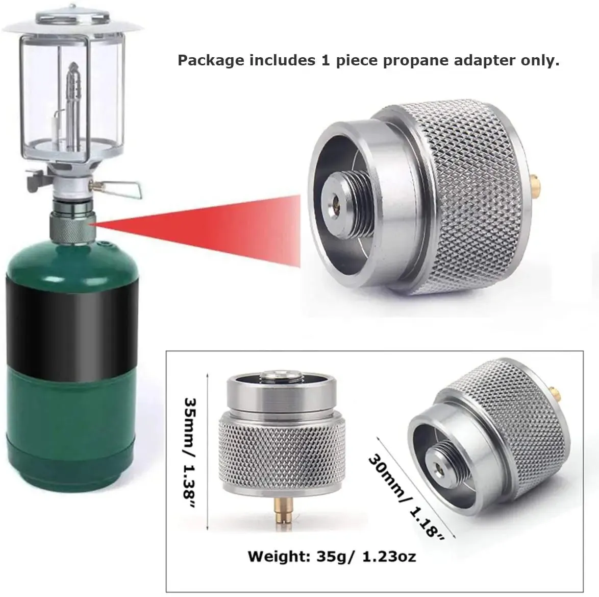 Outdoor Camping Stove Gas Tank Adapter: Lightweight Aluminum Alloy Propane Tank Converter