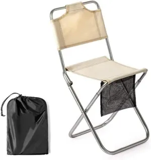 Outdoor Chair Folding Camping Chair Folding Camping Chair Outdoor Fishing Chair Picnic BBQ Seat Ultralight Aluminum Alloy Camping Stool With Storage Bag Camping Chair Foldable Chair ( Color : White )