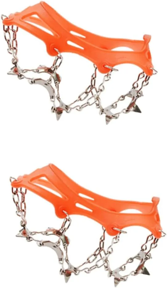 Outdoor Climbing Crampons Ice Cleat Spikes Shoes Safe Protect Easy On/Off Straps