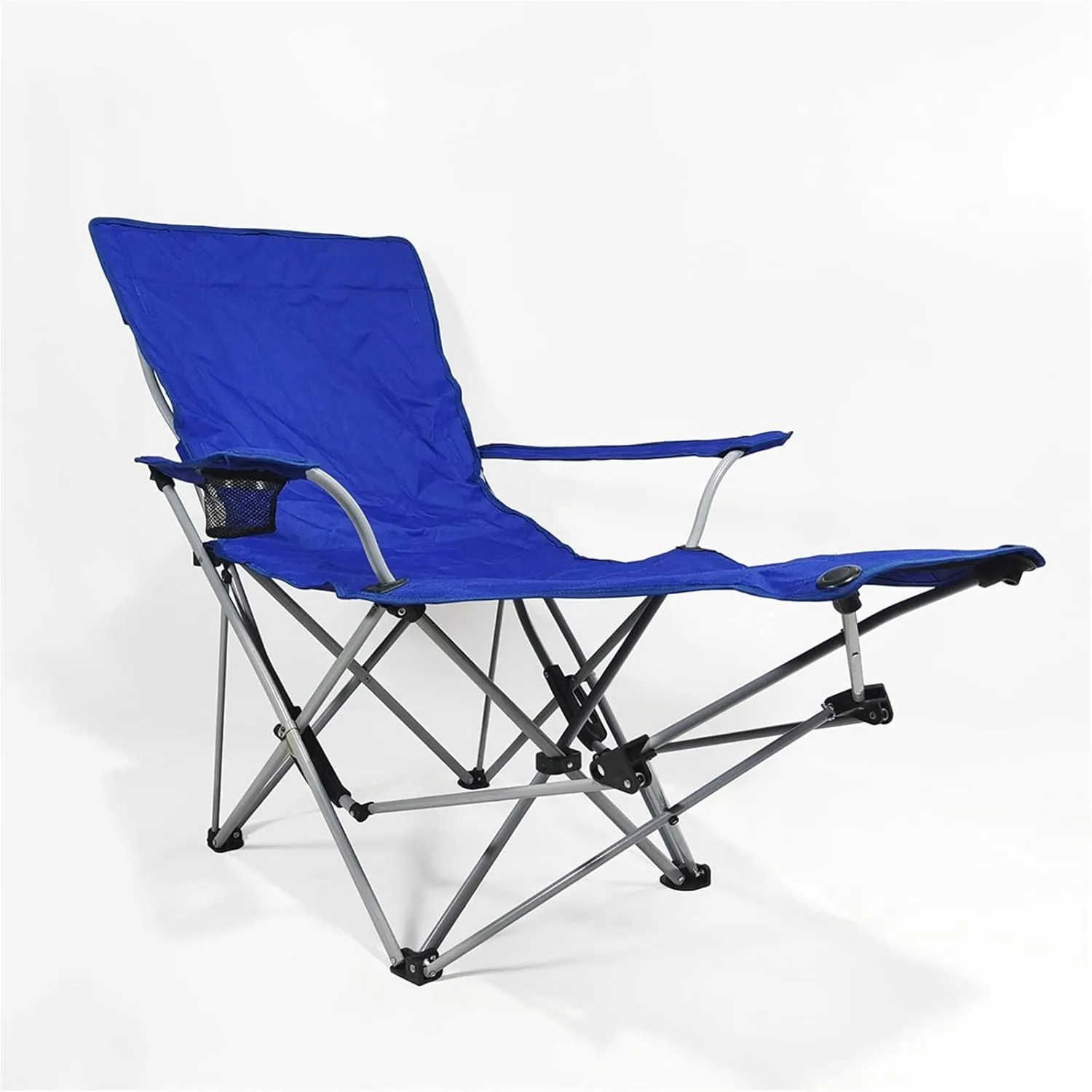 Outdoor Deck Chair Camping Lounge Portable Reclining Folding with Footrest & Storage Bag Recliner Backpack