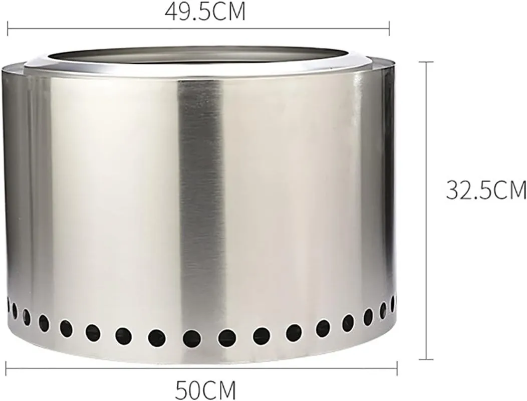 Outdoor Firepit,Stainless Steel Bonfire Stove,Camping Mini BBQ Grill Stove,Portable Camping Hiking Survival Backpacking Stove, with Portable Carry Bag (Size : 38.5x38.5x32.5cm)