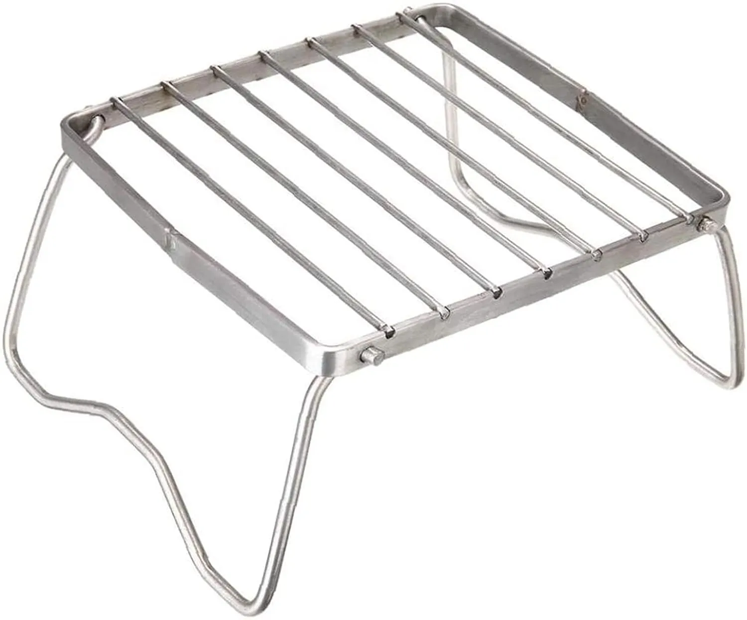 Outdoor Foldable BBQ Stand Stainless Steel Barbecue Stand Portable Cooking Rack Camping Grill