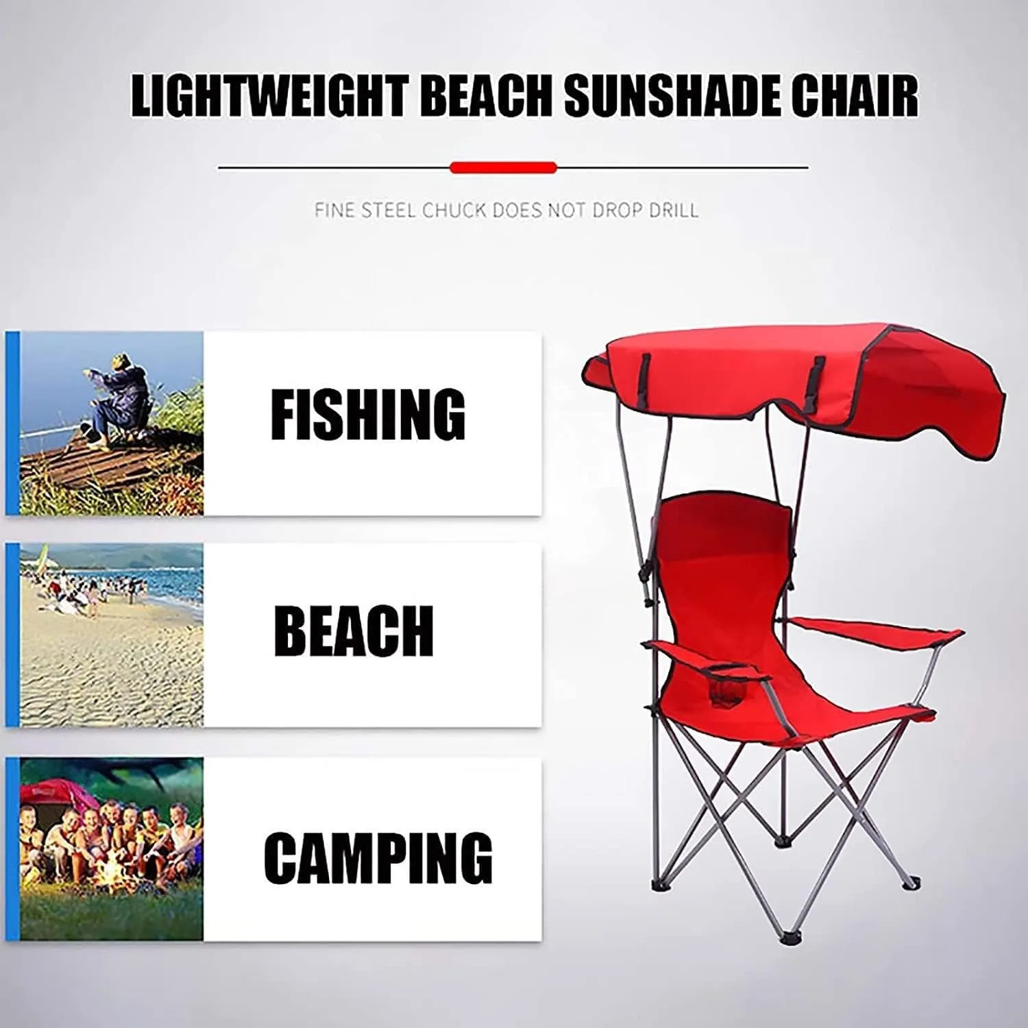 Outdoor Foldable Canopy Chair, for Travel Beach Party Lightweight Portable Lawn Seat with Shade Folding Camping Recliner Chair Lounger