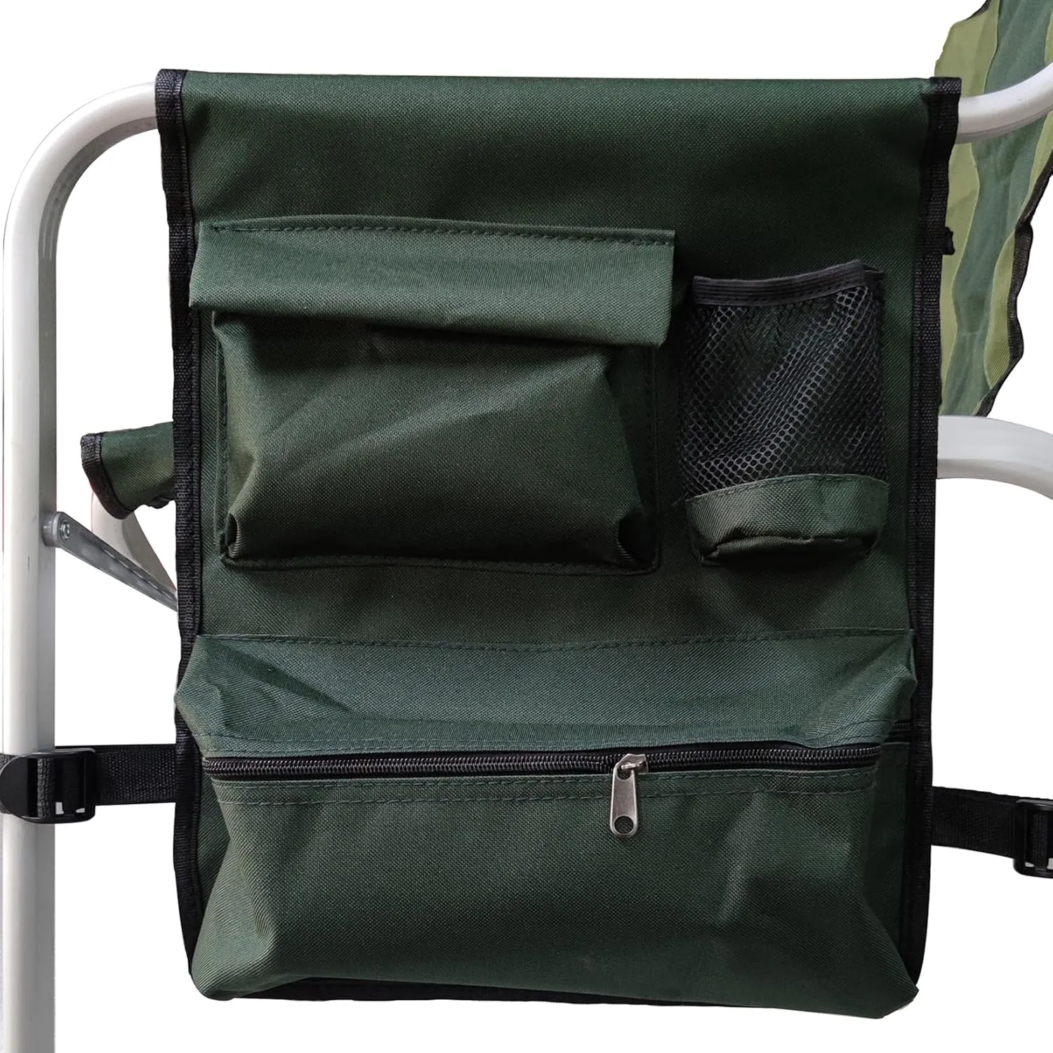 Outdoor Folding Camping Chair with Side Table and Storage Pockets, Lightweight Hunting Chair Oversized Directors Chair for Indoor, Outdoor Camping, Picnics and Fishing, Green