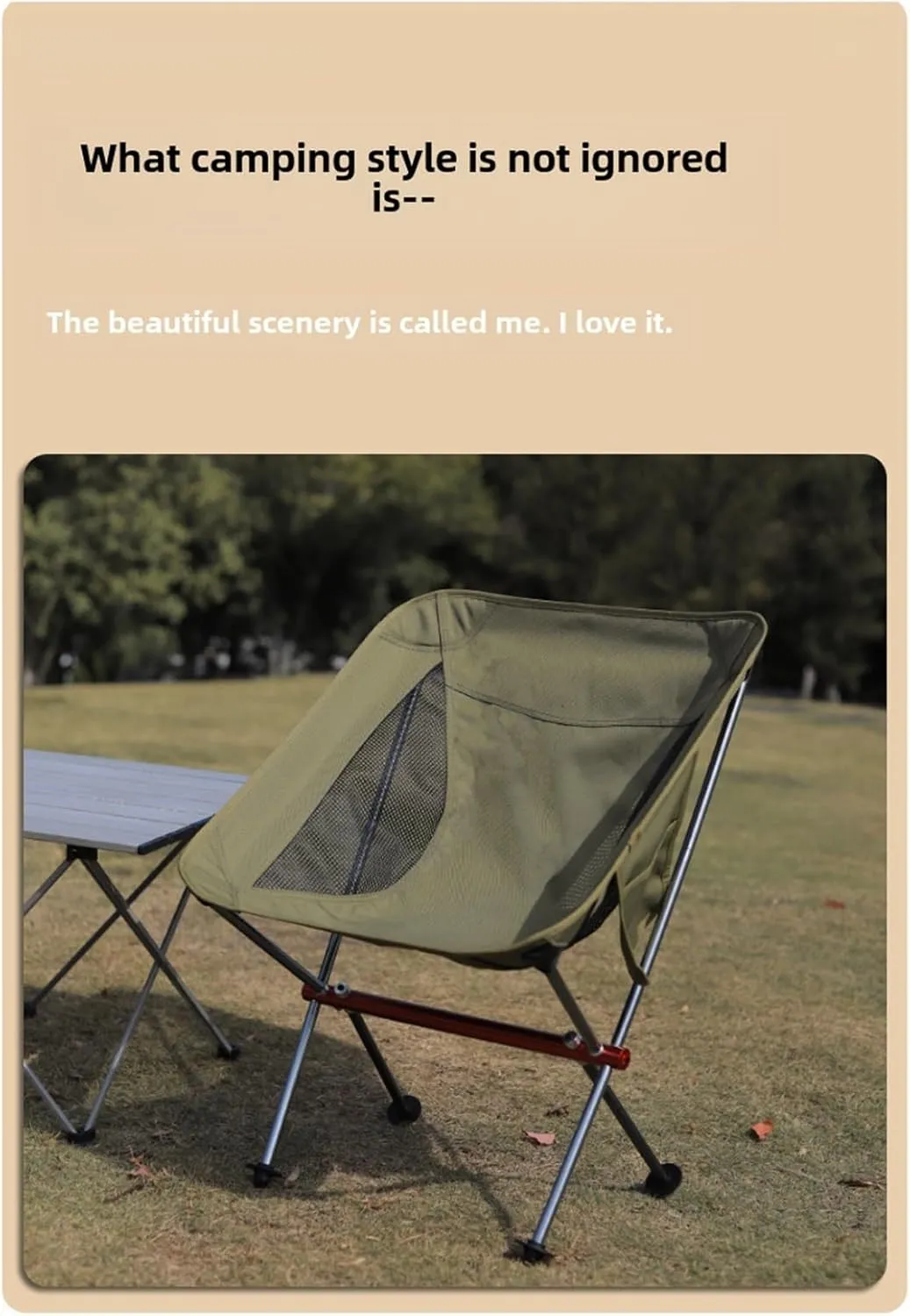 Outdoor Folding Chair Portable Backrest Fishing Stool Maza Director Chair Widened Camping Recliner(Green)