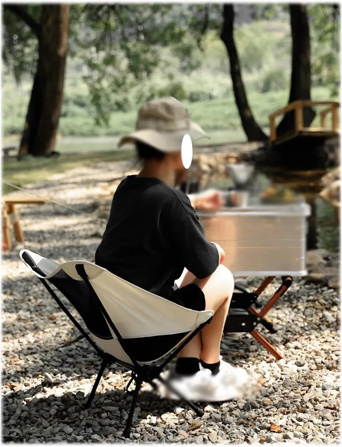 Outdoor Folding Chairs - Camping Chairs, 120 ° Ergonomic Design, Breathable Mesh, Suitable for Outdoor Activities Such As Camping, Fishing, and Travel, 53CM*57CM*61CM, Black