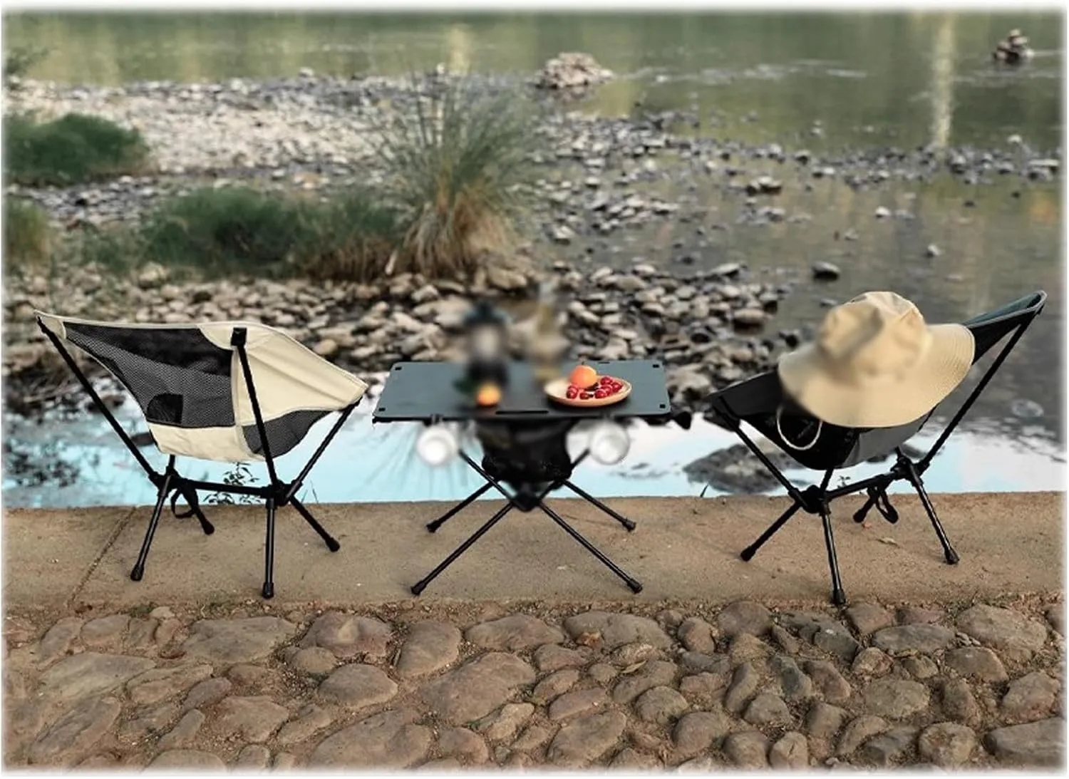 Outdoor Folding Chairs - Camping Chairs, 120 ° Ergonomic Design, Breathable Mesh, Suitable for Outdoor Activities Such As Camping, Fishing, and Travel, 53CM*57CM*61CM, Black