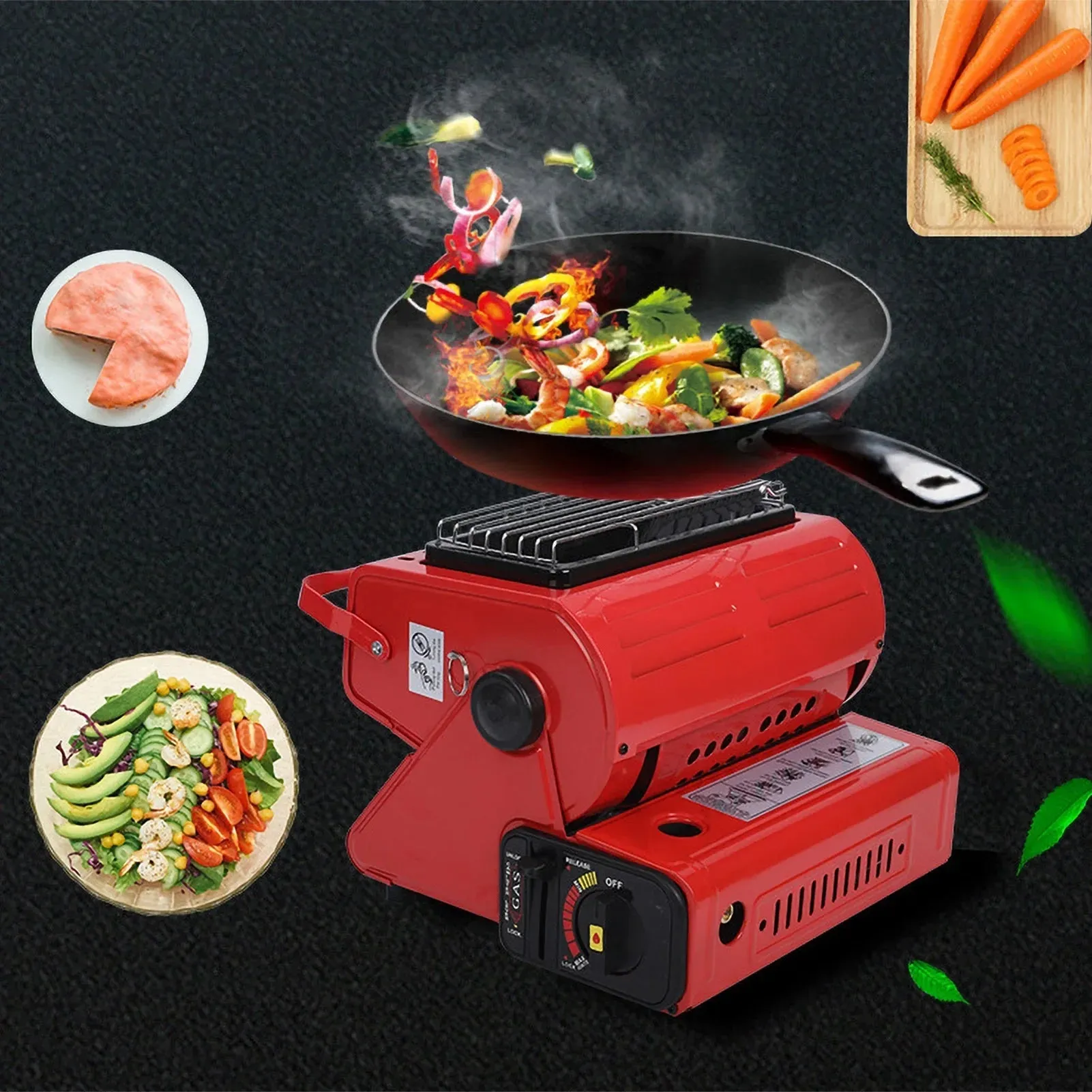 Outdoor Heater Portable Gas Heater Camping Heating Stove Mini Tent Heater Roast Stove Gas Heating Furnace For Camping Supplies