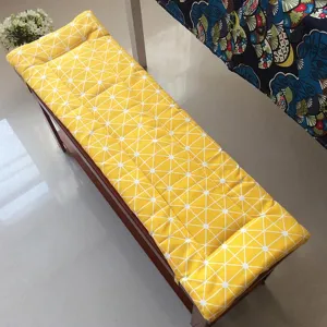 Outdoor Indoor Long Rectangle Bench Cushion, 35x11inch Non-Slip Soft Loveseat Swing Wicker Chair Pad, Patio Garden Deck Backrest Fresco Settee Seat Cushion
