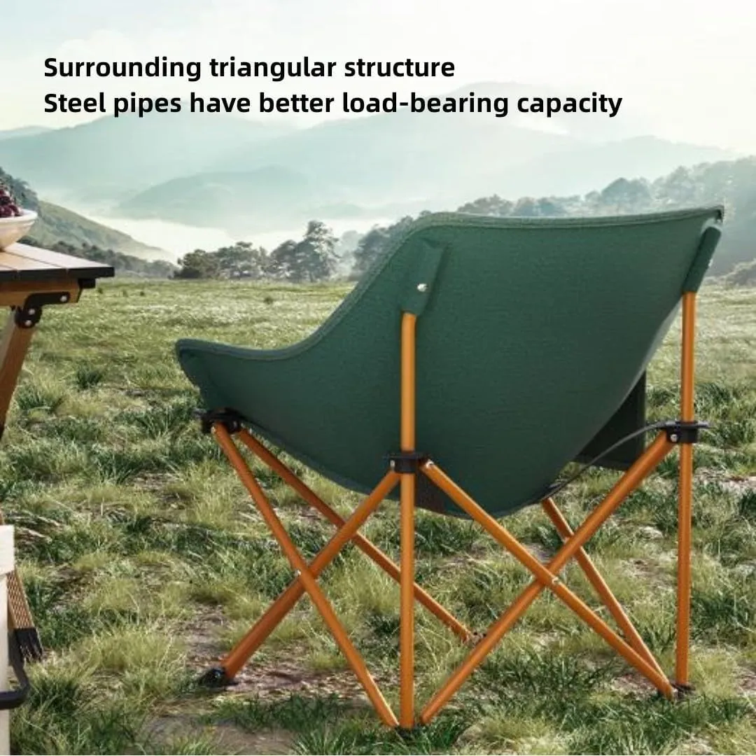 Outdoor Portable Folding Chair Fishing Stool Camping Chair Moon Chair Table Chair Ultra Light Folding Stool Sketch Recliner Stool (Black)