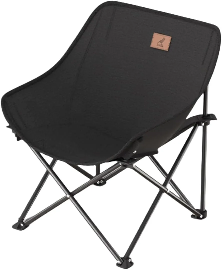 Outdoor Portable Folding Chair Fishing Stool Camping Chair Moon Chair Table Chair Ultra Light Folding Stool Sketch Recliner Stool (Black)