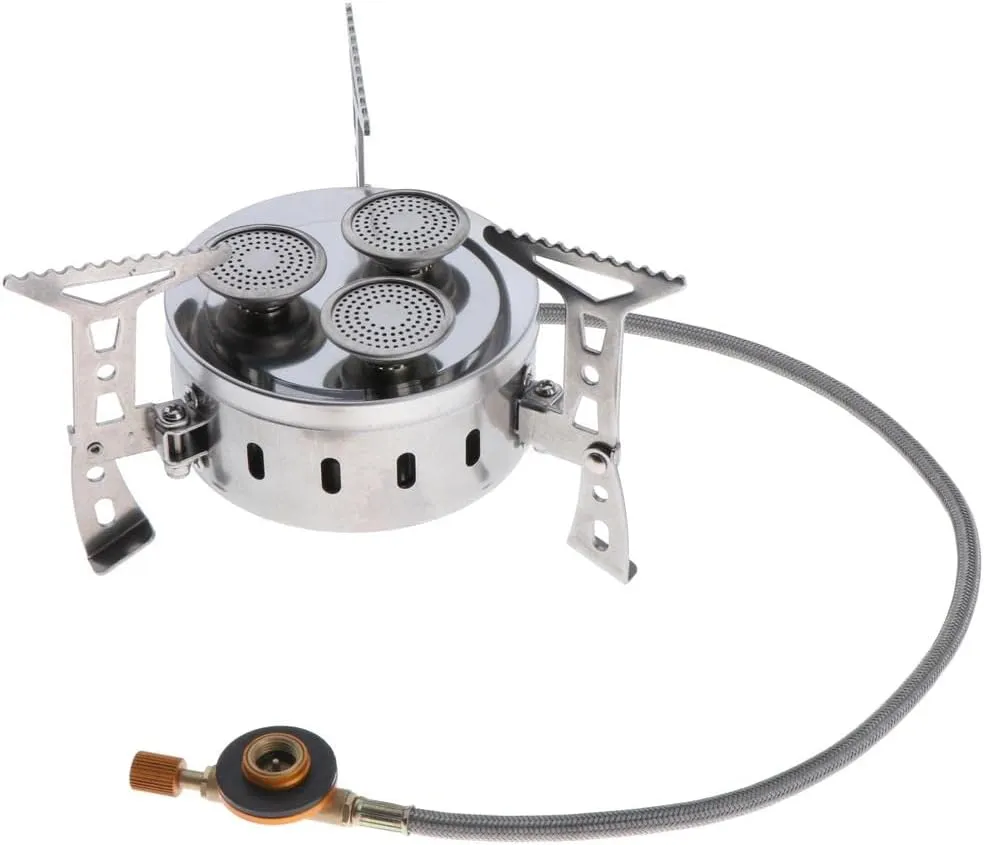 Outdoor Portable Folding Gas Stove Heater 3Wick Camping Picnic Burner Furnace