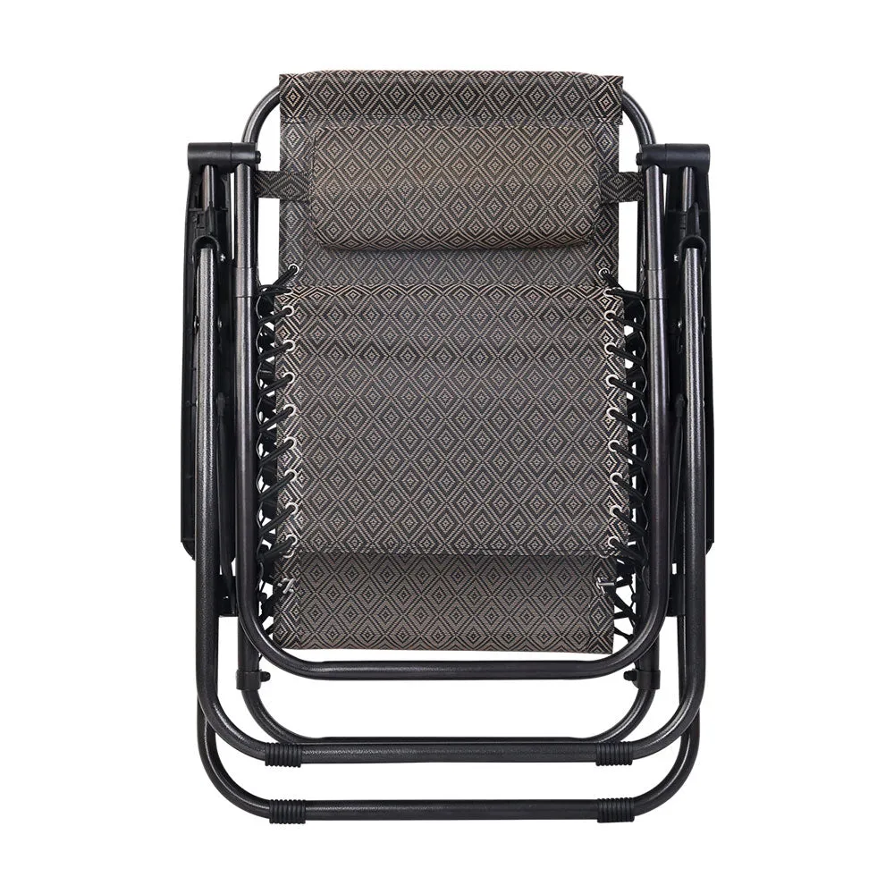 Outdoor Recliner Zero Gravity Chair - Beige/Brown