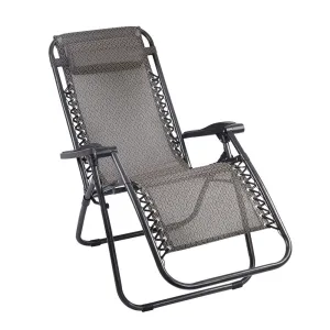 Outdoor Recliner Zero Gravity Chair - Beige/Brown