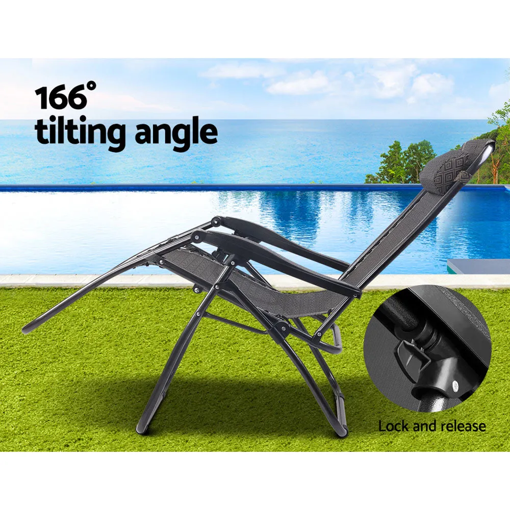 Outdoor Recliner Zero Gravity Chair - Beige/Brown